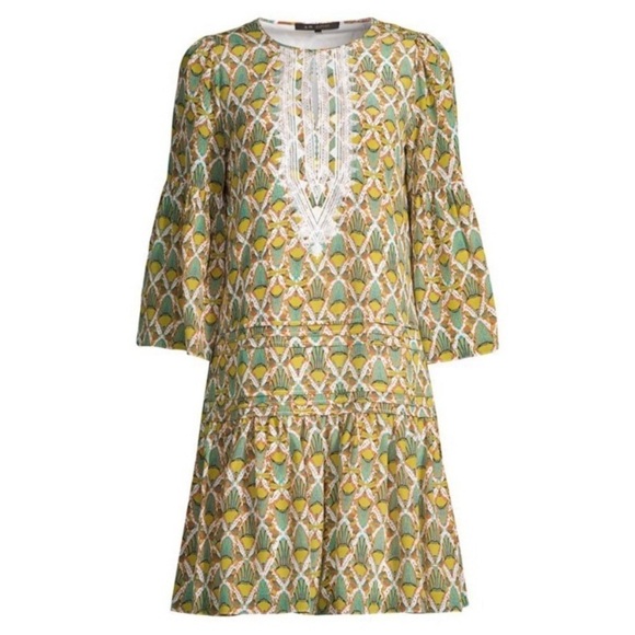 Kobi Halperin Lulu Silk Drop Waist Dress in Ivory Multicolor size XS - Picture 16 of 16